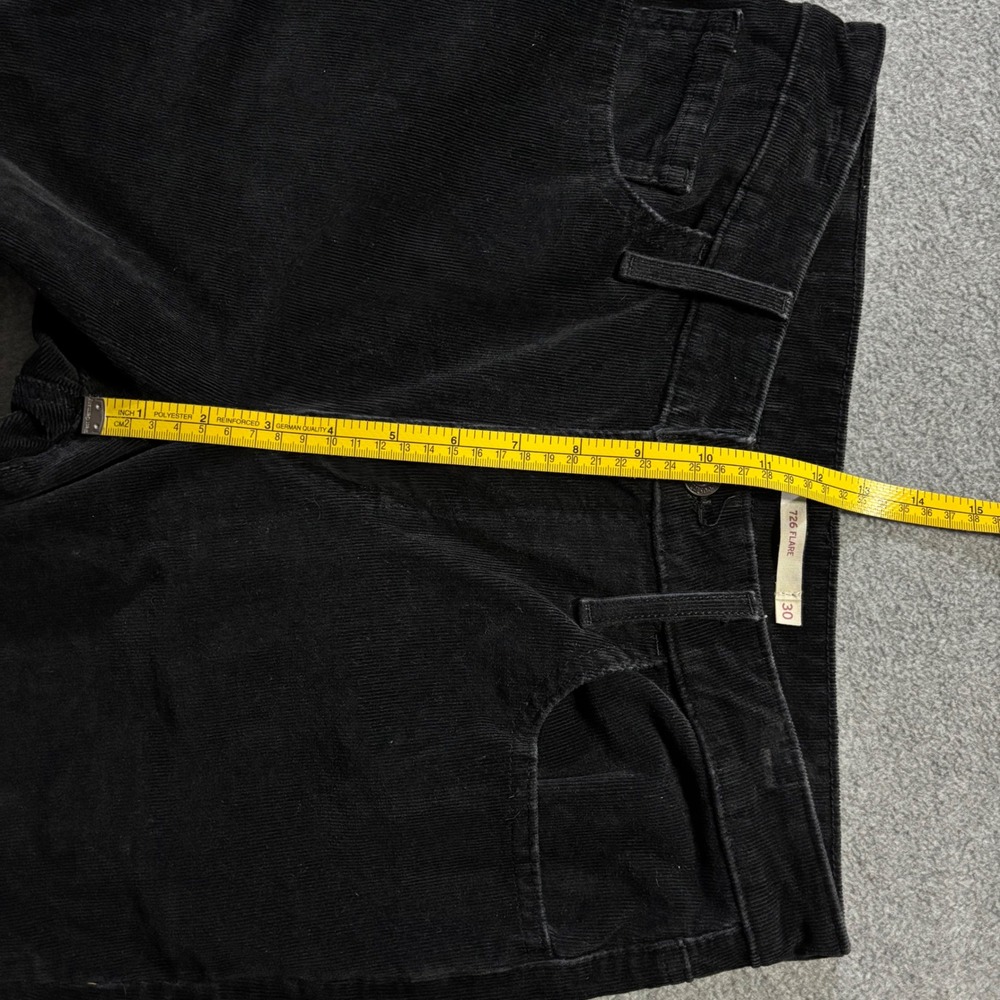 Levi's 726 Flare Pants Women 30 Black Corduroy High Rise Retro Stretch Cords - Picture 11 of 11